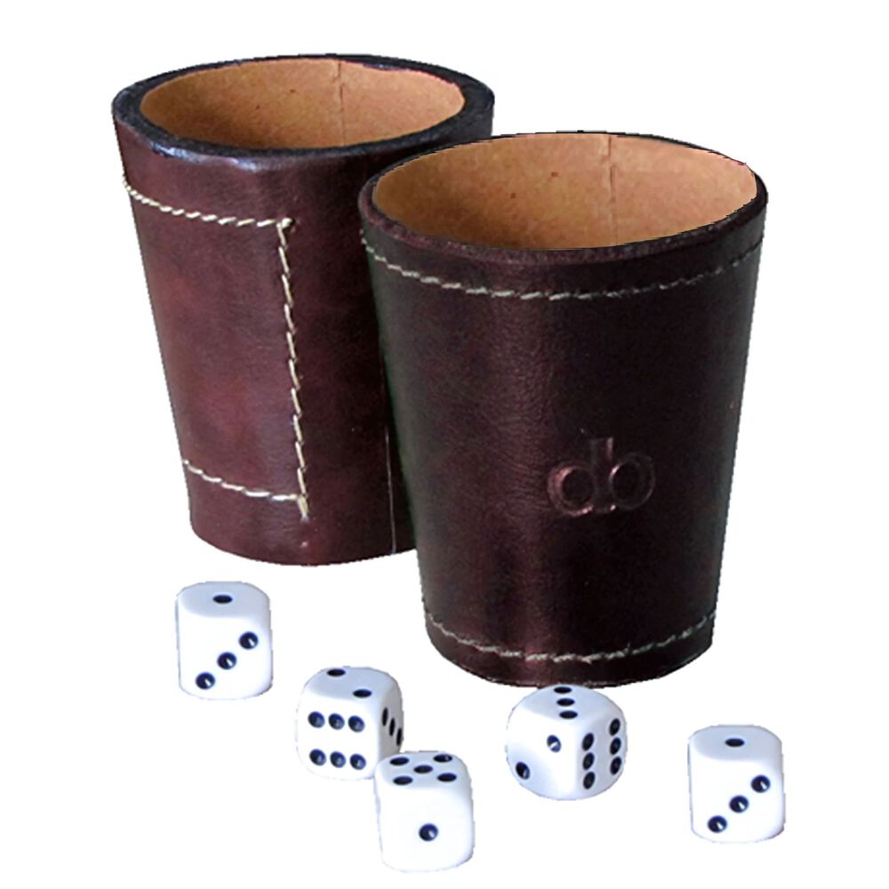 Vaso Cacho Cuero Incluye 5 Dados Dommo Burano Café - Ps image number 0.0