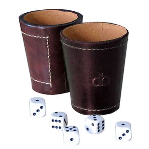 Vaso Cacho Cuero Incluye 5 Dados Dommo Burano Café - Ps