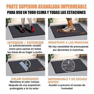 Alfombra Limpiapiés Exterior 60x40cm Alta Absorbencia