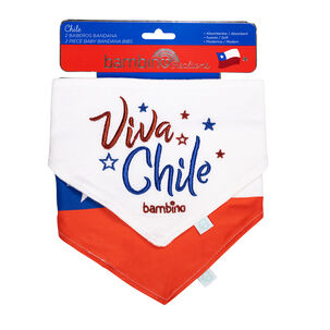 Set 2 Baberos Bandana Blanco Chile Unisex