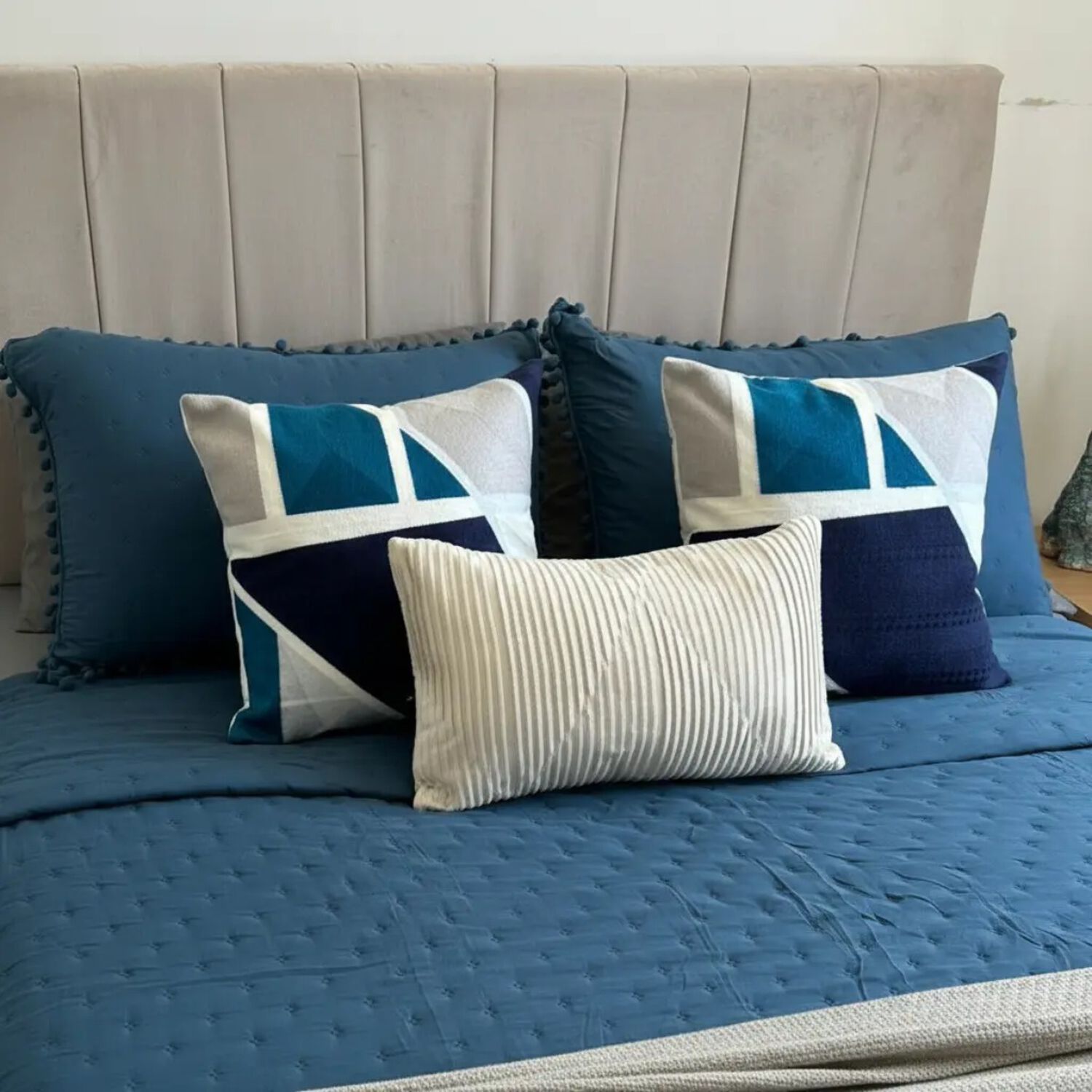 Set Renovaci&oacute;n Verano Dormitorio 6 Piezas -azul & Gris 2 Plazas image number 3.0