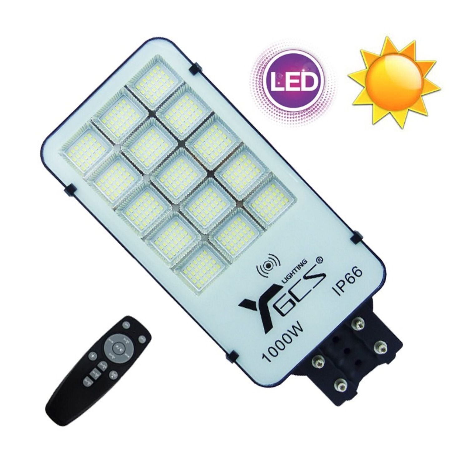 Foco Para Poste Solar 1000w Con 15 Placas 420 Led Pvc Con Control image number 2.0