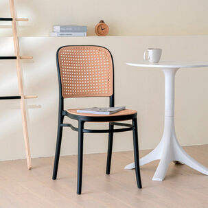 Pack 4 Sillas Terraza Plástica Cairo Negra/beige Pack 4 Sillas Terraza Plástica Cairo Negra/beige