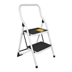 Escalera Tubular Plegable 2 Pelda&ntilde;os C/baranda Acero
