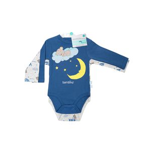 Set 2 Piezas Bodys Manga Larga Bambino Oso Celeste