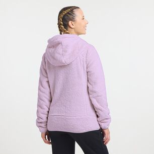Poler&oacute;n Deportivo Liso Regular Cuello Alto Con Capucha Mujer Wetland