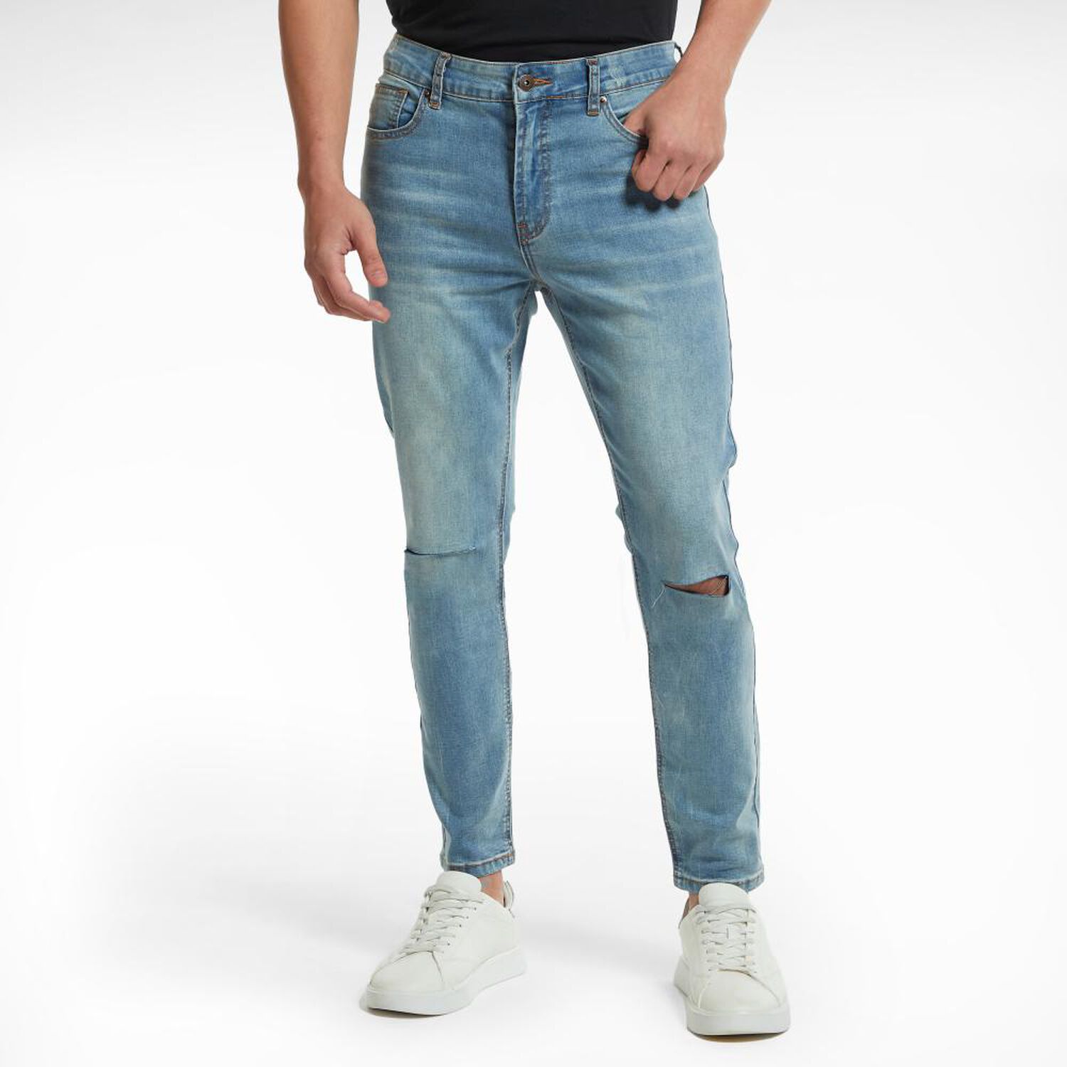 Jeans Roturas Tiro Medio Skinny Hombre Skuad image number 1.0