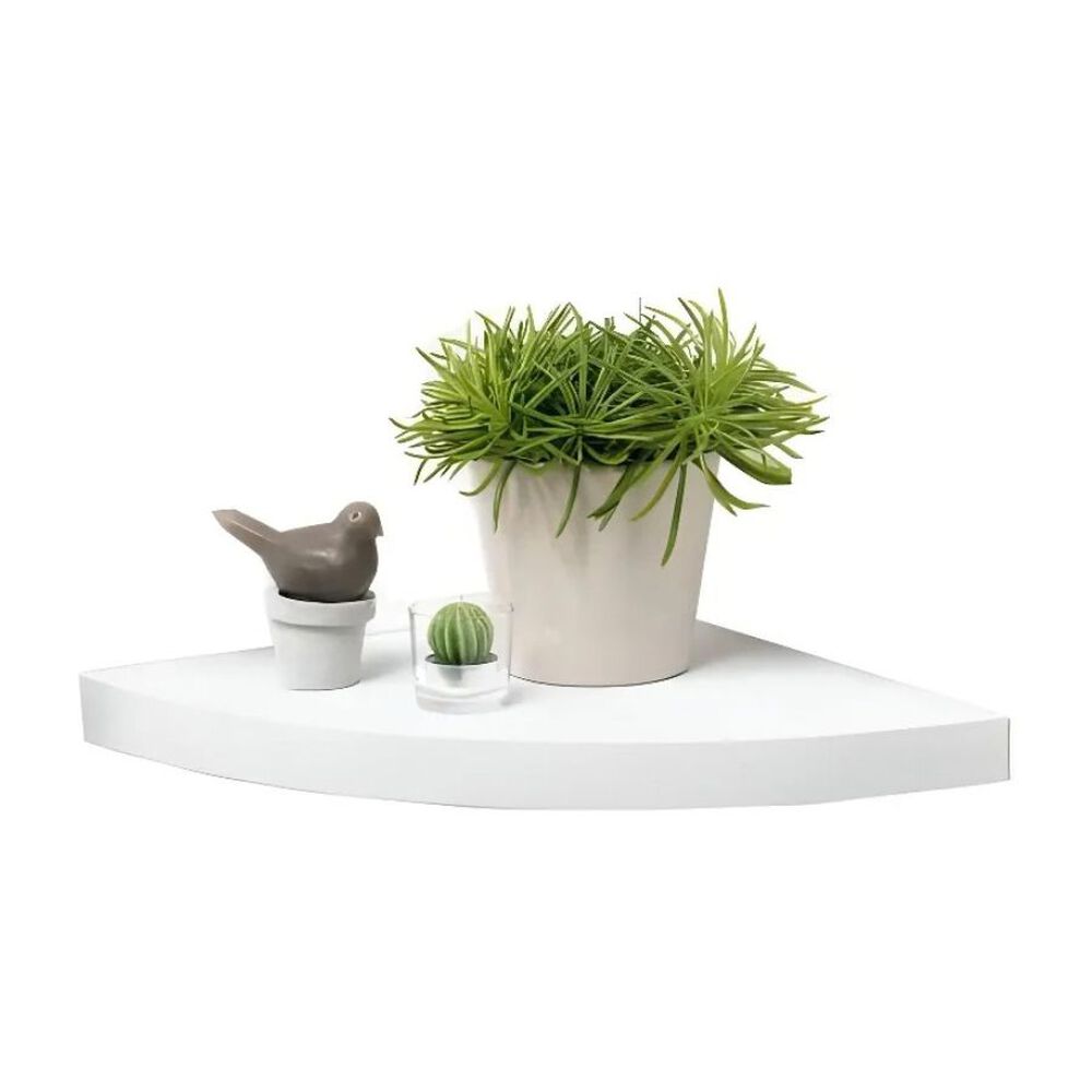 Repisa Esquinera Flotante Decorativa Blanca 45cmx30xc3.8cm image number 0.0