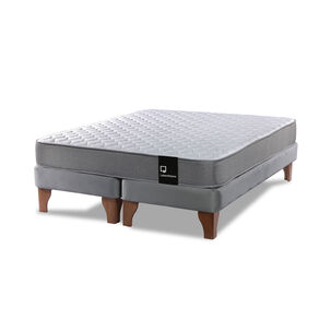 Cama Europea Zen Best Tela Velvet Gris 2 Plazas