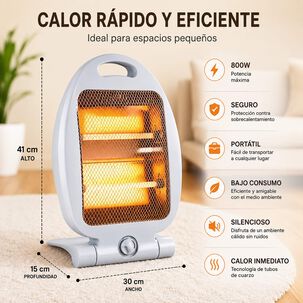 Calefactor El&eacute;ctrico Hal&oacute;geno Port&aacute;til Estufa 800w Rejilla
