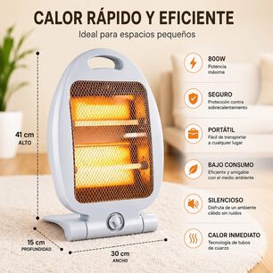 Calefactor El&eacute;ctrico Hal&oacute;geno Port&aacute;til Estufa 800w Rejilla