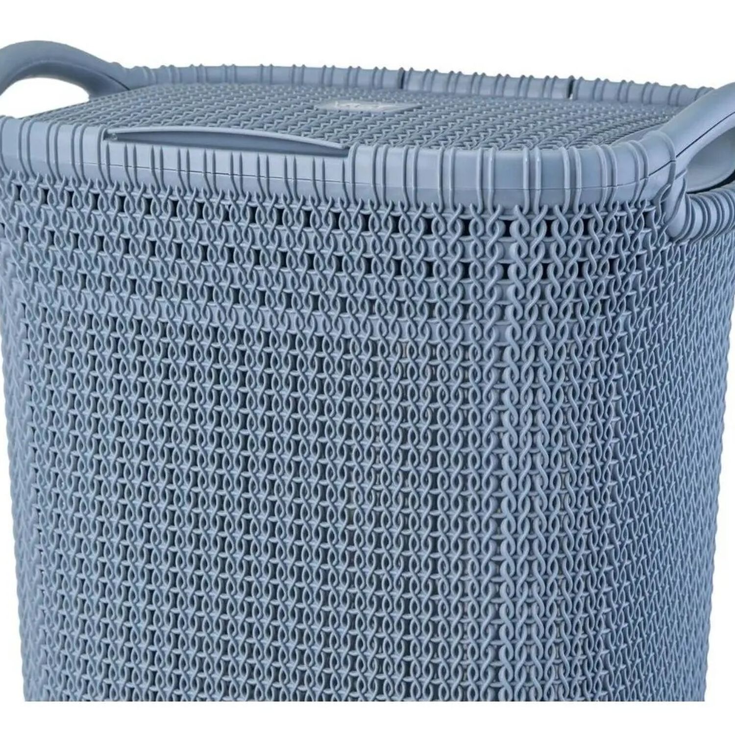 Cesto Canasto Para Ropa Khipu 60 Lts Con Tapa Color Azul Acero image number 1.0