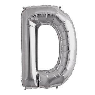Globo Metalico Plateado 76cm App Letra D