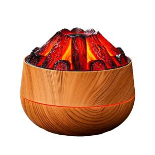 Humidificador Difusor Aromas Led Decorativo Efecto Maderas