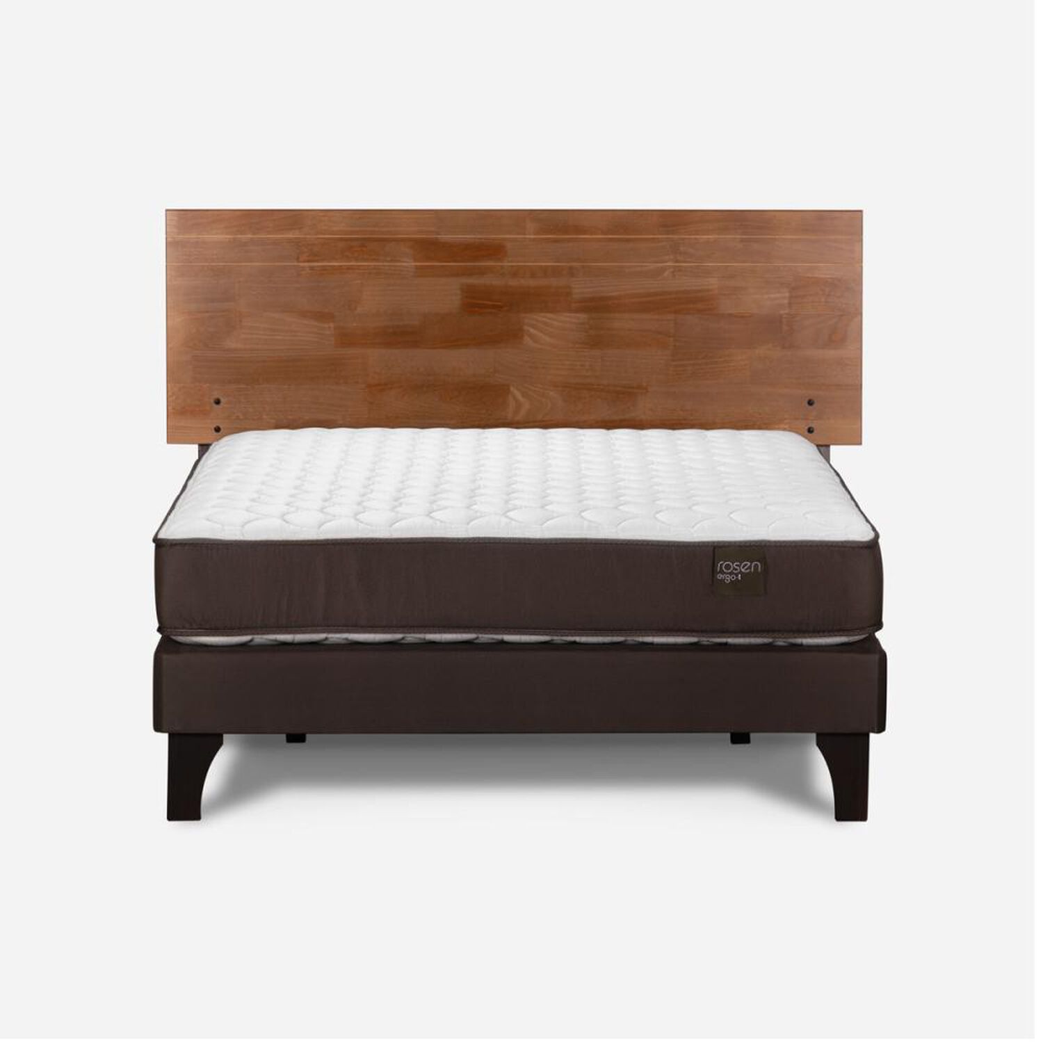 Cama Europea Rosen Ergo T / 2 Plazas / Base Normal + Respaldo Tabor Caramelo image number 0.0