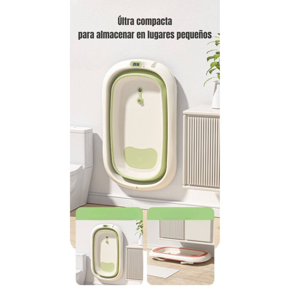 Ba&ntilde;era Con Term&oacute;metro Coj&iacute;n Premium Verde Lubabycas image number 14.0
