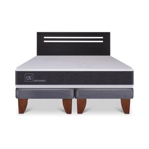 Cama Europea Cic Ortopedic / 2 Plazas / Base Dividida + Respaldo