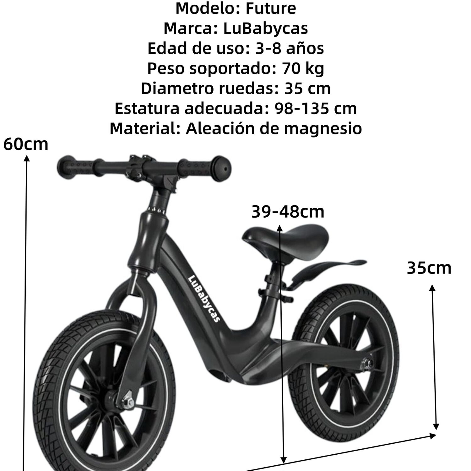 Bicicleta De Equilibrio 3-8 A&ntilde;os Aro 14 Rosada Lubabycas image number 4.0