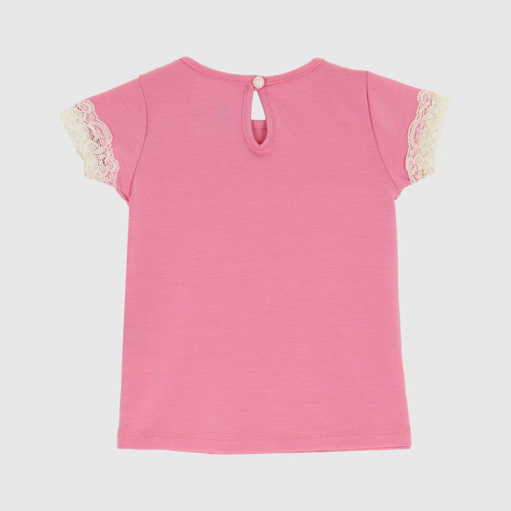 Polera Rosa Encaje Algodón Peruano image number 1.0