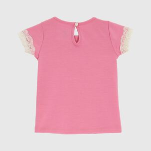 Polera Rosa Encaje Algodón Peruano