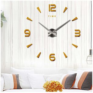 Reloj De Pared Con Pegatinas De Espejo Acr&iacute;lico Plata21