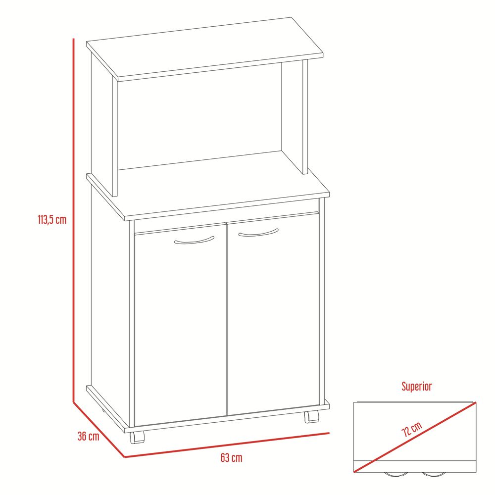 Mueble Microondas 2 Puertas Fm-010b Blanco image number 8.0