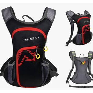 Mochila Outdoor Trekking Running + Bolda De Agua Negra