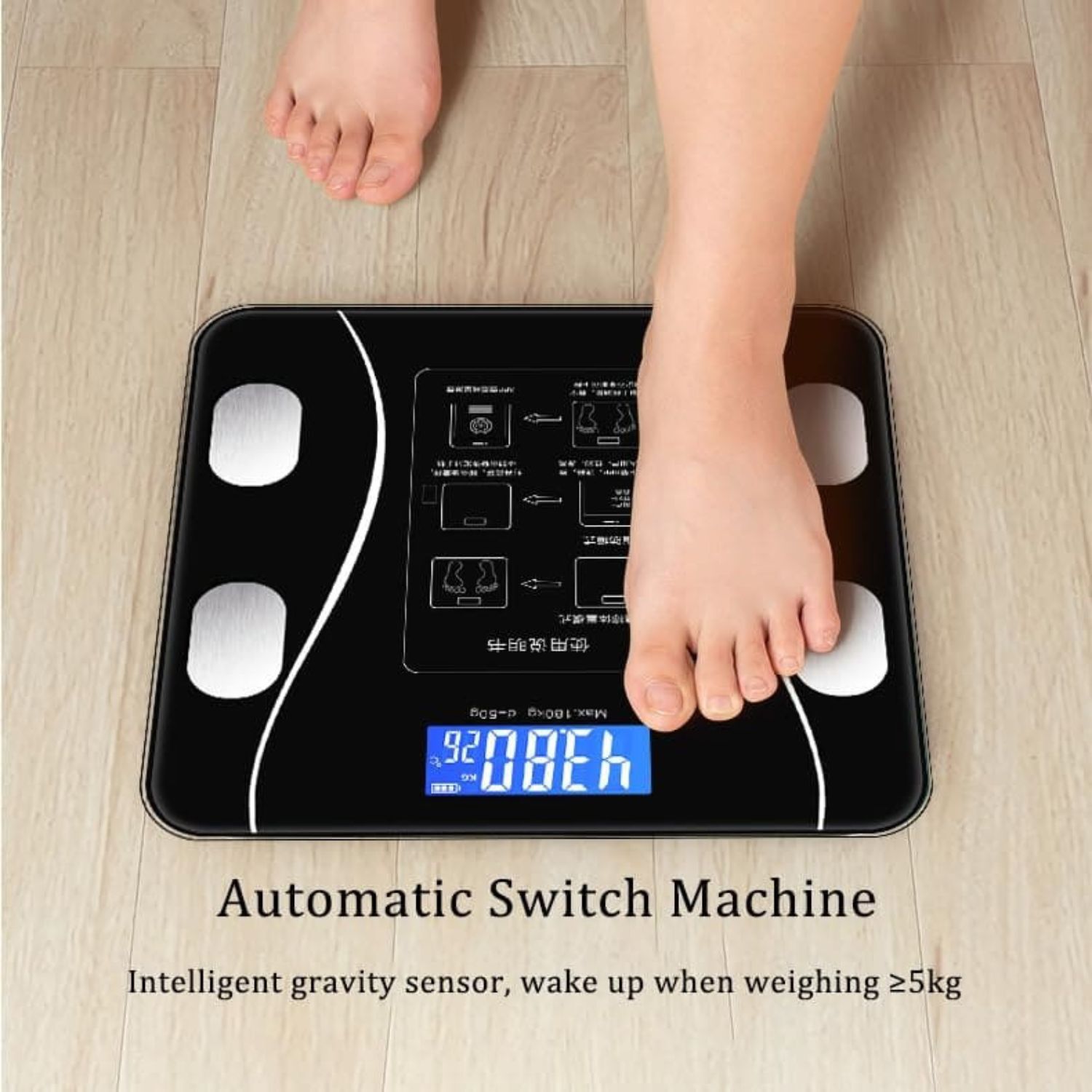 Smartfit Pro Balanza Cuadrada Inteligente Para Hogar Negro image number 6.0
