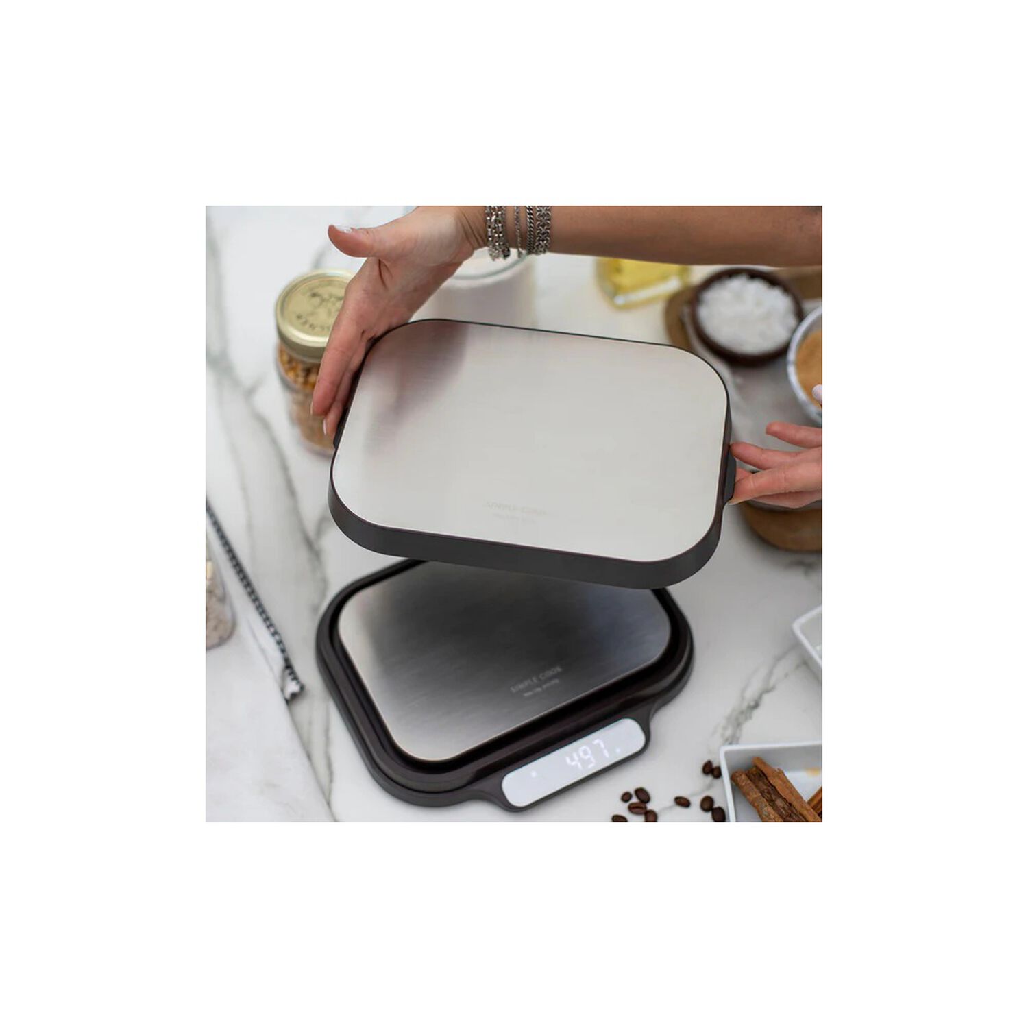 Balanza Digital Simplecook 2 Escalas Amberes image number 4.0