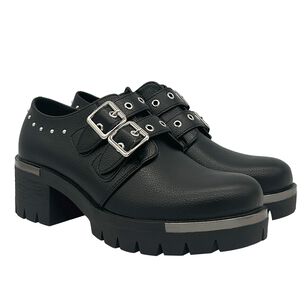 Botin Para Mujer Color Negro, Doble Correa, Bajo El Tobillo