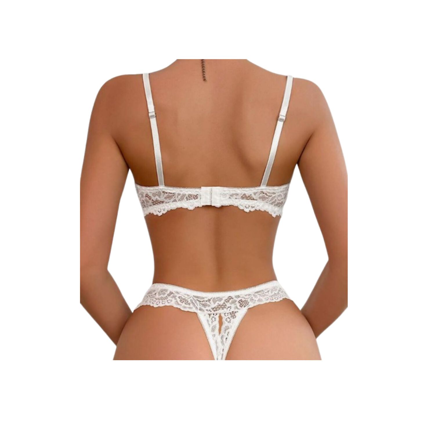 Lencer&iacute;a Ropa Interior Sexy Con Encaje De Contraste Aros 2pz image number 4.0