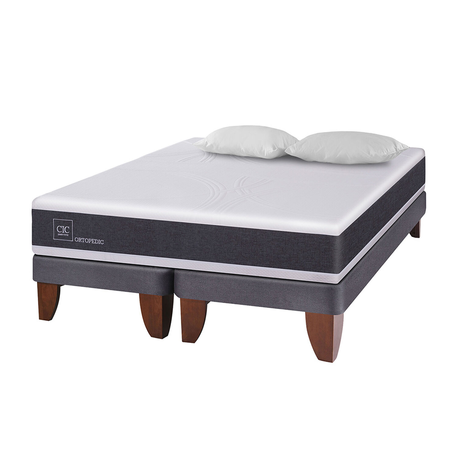 Cama Europea Cic New Ortopedic / King / Base Dividida + Almohadas image number 0.0