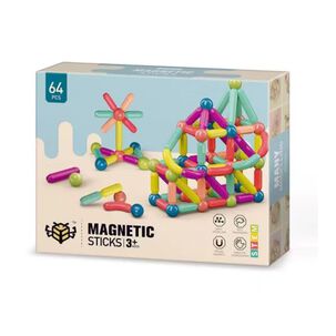 Juego De Bloques Construcción Magnéticos Para Niños 64 Piezas