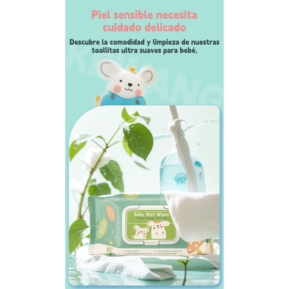 Toallitas H&uacute;medas Con Tapa Pack 12x80 Unidades Lubabycas image number 3.0