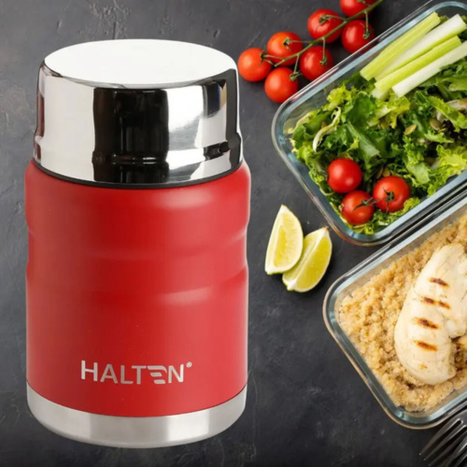 Termo Comida Acero Inox 750 Ml Halten Rojo image number 4.0