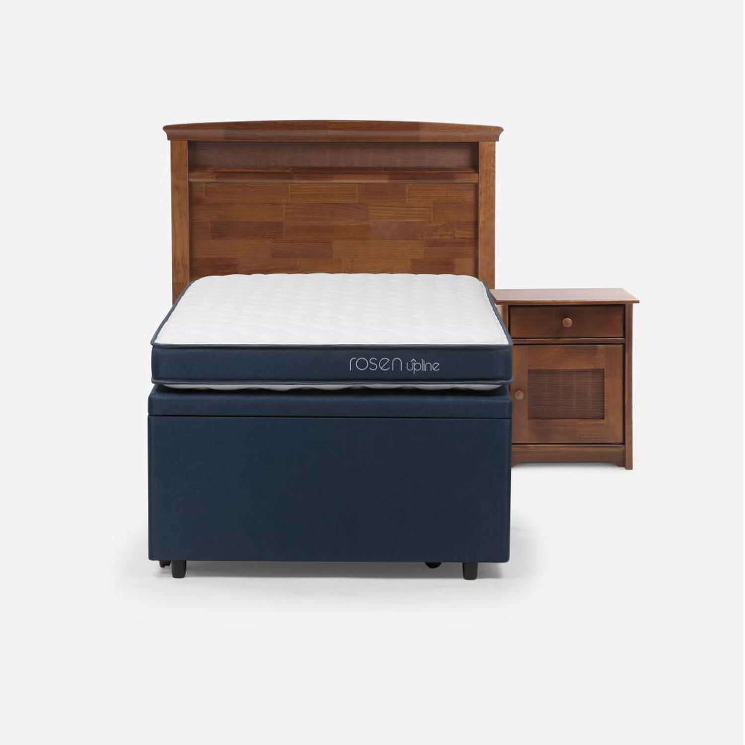 Bed Boxet Rosen Upline / 1.5 Plazas / Base Normal + Set De Maderas Veneto image number 0.0