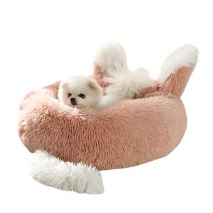 Cama Redonda Tipo Orejas Perros Y Gatos 50cm Antideslazante