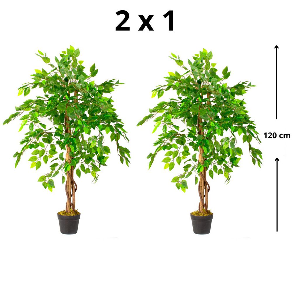 2 X 1 Plantas Artificiales Baratas Ficus 120 Cm Arbusto Real image number 4.0