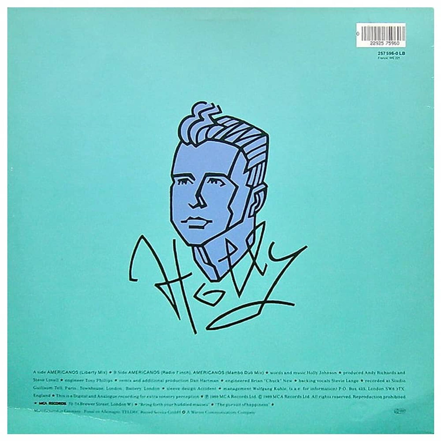Holly Johnson - Americanos | 12" Maxi Single Usado image number 1.0