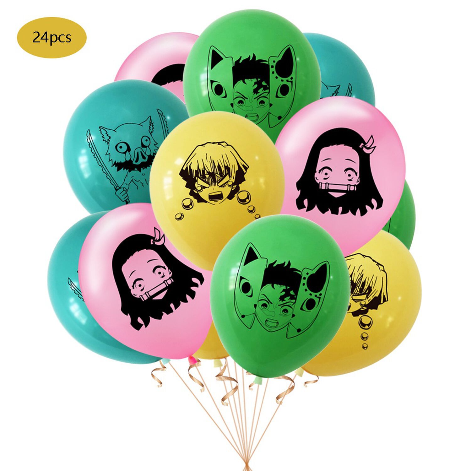 Pack Cumplea&ntilde;os Kimetsu No Yaiba Globos Toppers Cinta Y Mas image number 1.0