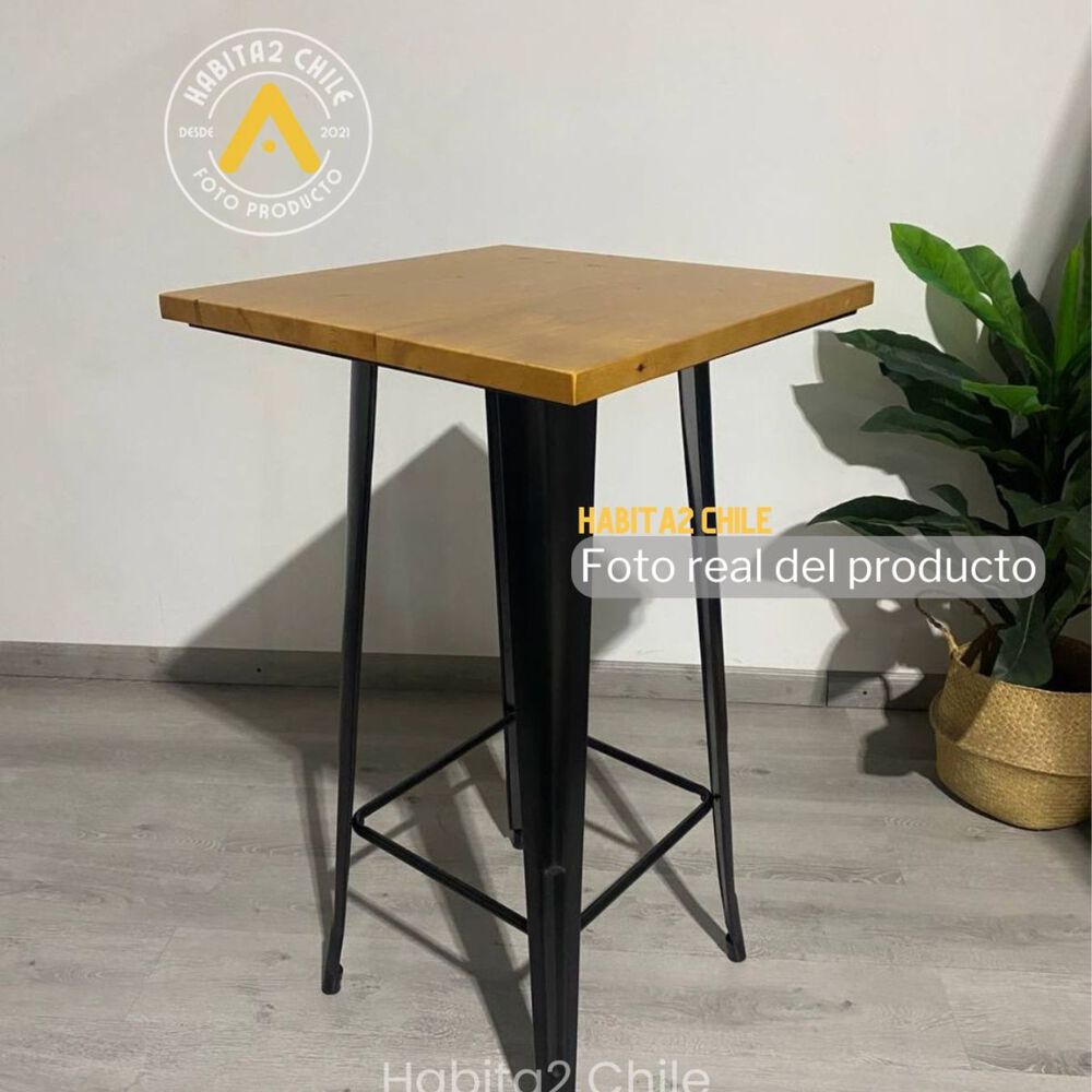Mesa Bar Tolix Wood 60x60cm image number 3.0