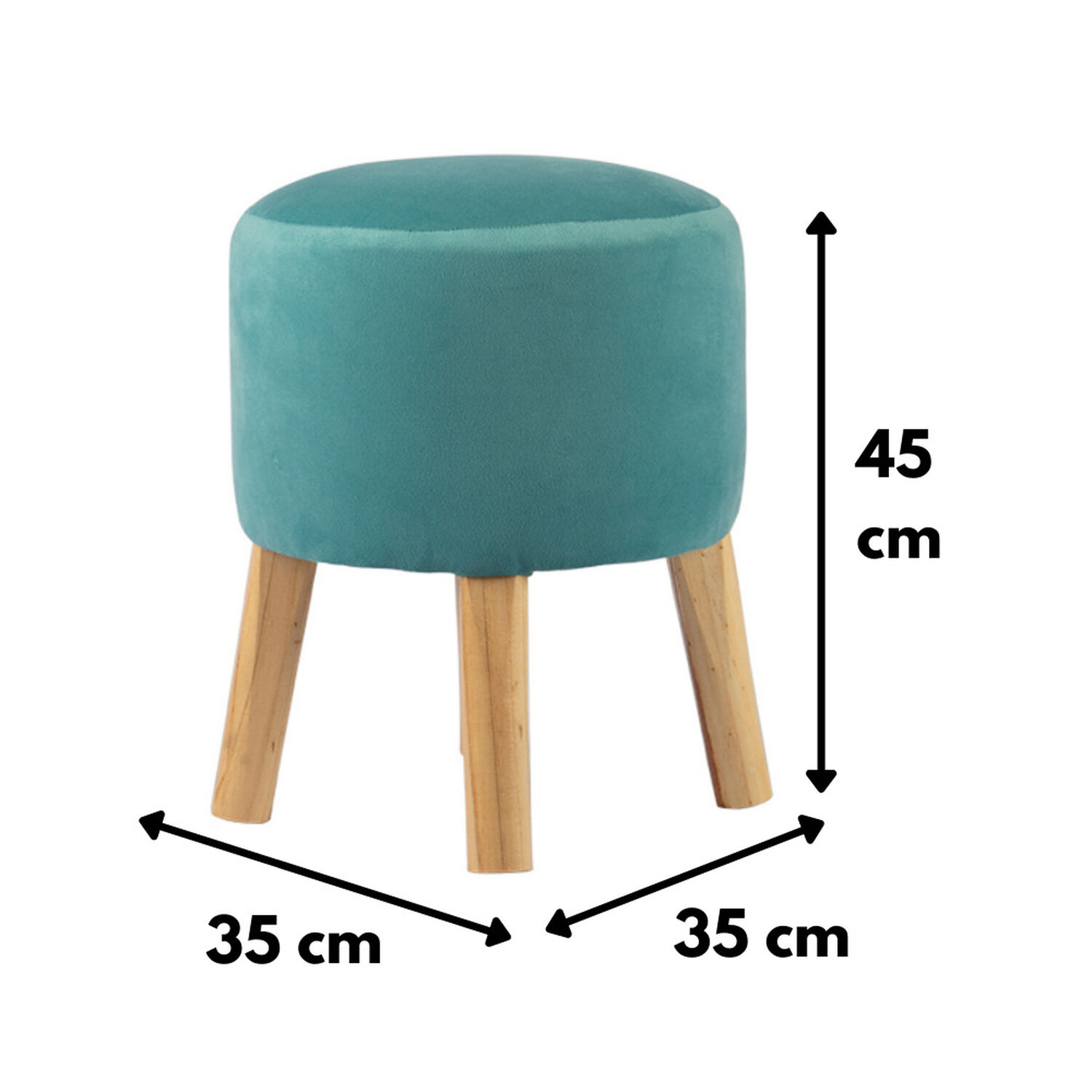 Pouf Bird Turquesa Felpa 35x35x45 Cm M&aacute;xima Design image number 4.0