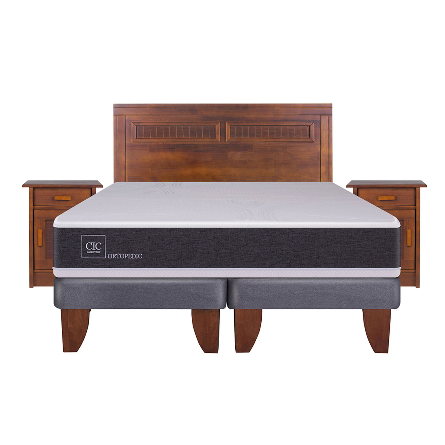 Cama Europea Cic Ortopedic / King / Base Dividida + Set De Maderas image number 1.0