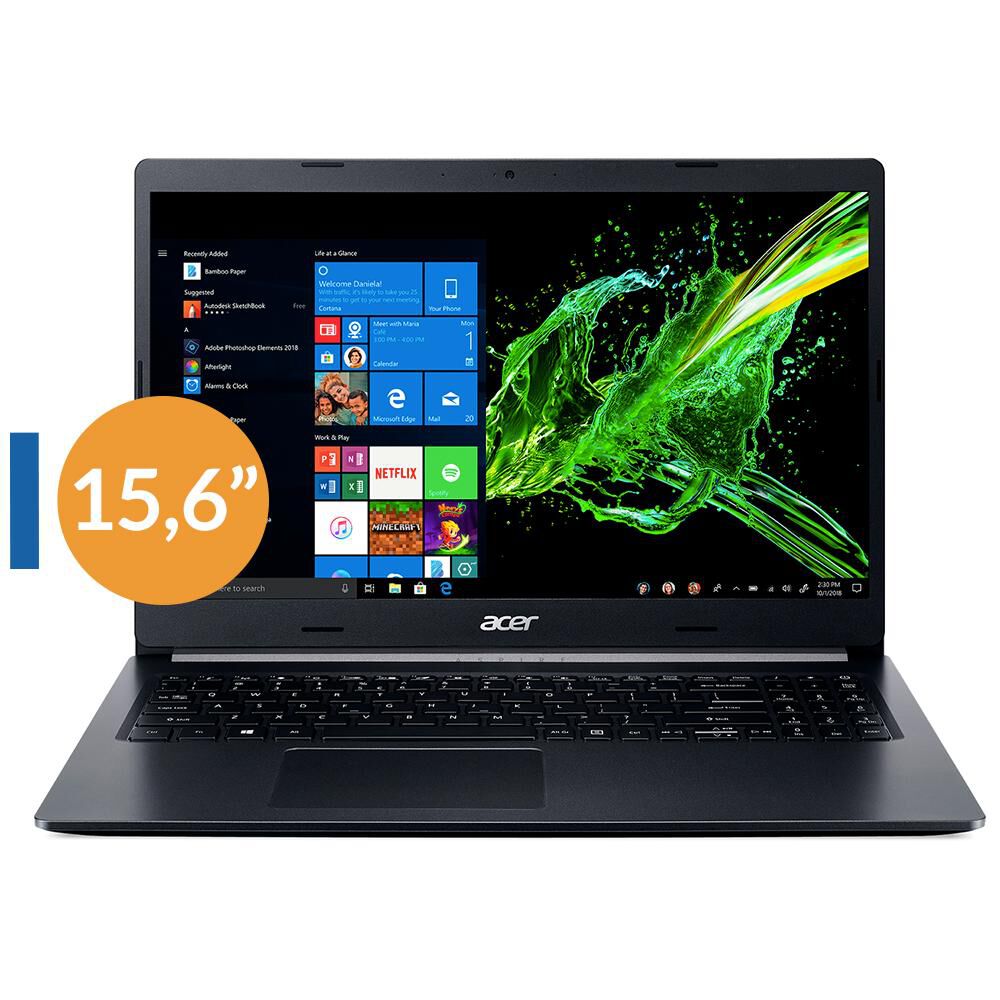 Notebook Acer A515-54-34vm-1 / Intel Core I3 10ma Generación 10110U / 12 Gb Ram / Intel Uhd / 256 Gb Ssd / 15.6 " FULL HD image number 0.0