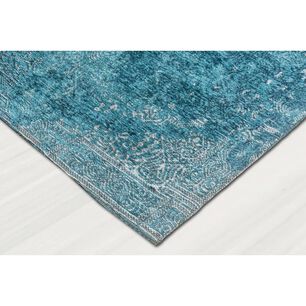 Alfombra Jacquard Turquesa Rectangular Mediana