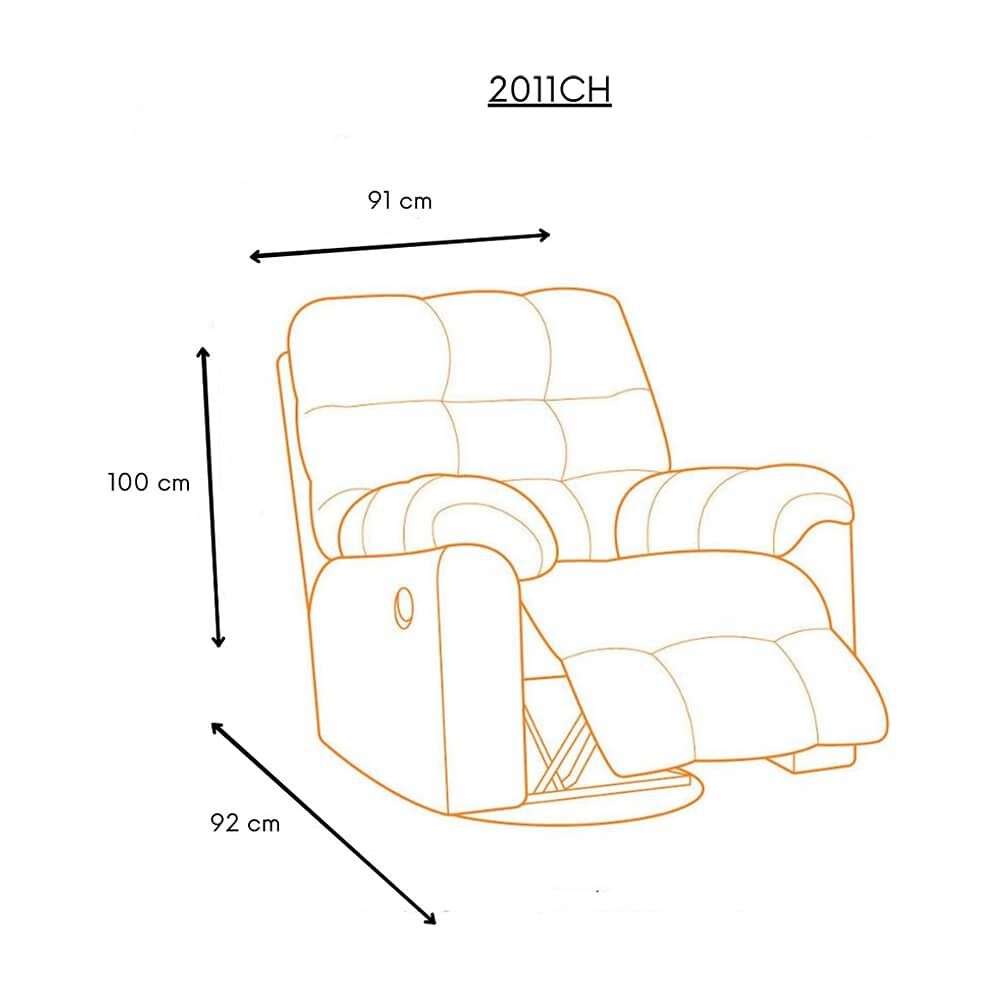 Berger Reclinable Moderno Gris Norman 2011chgr image number 2.0