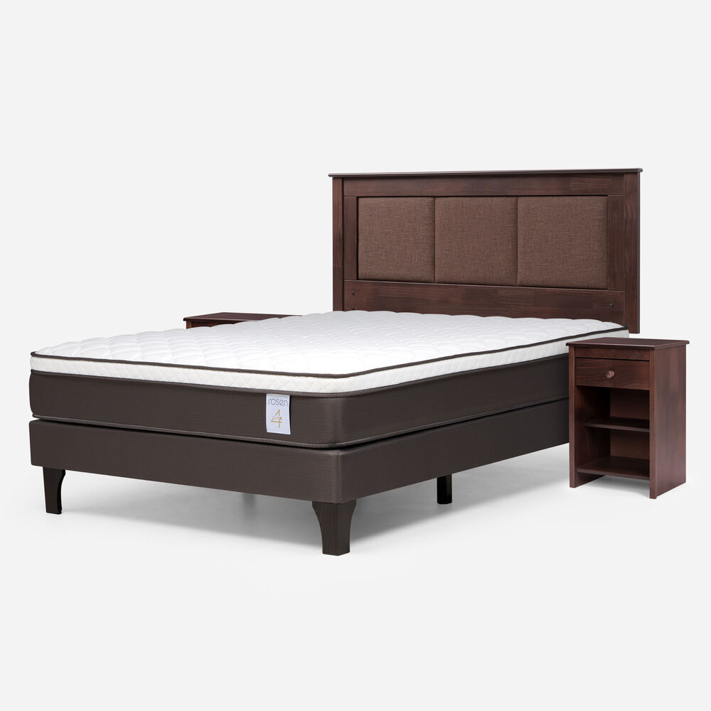 Cama Europea Rosen New Style 4 Plus / 2 Plazas / Base Normal + Set De Maderas Rachel image number 1.0