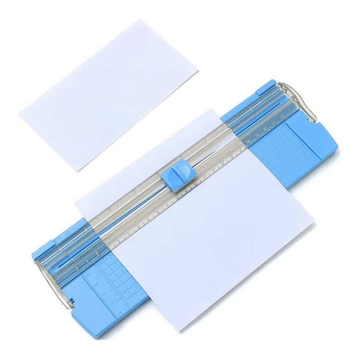 Guillotina De Papel Medida A4 Con Base De Pl&aacute;stico 22cm Azul image number 1.0