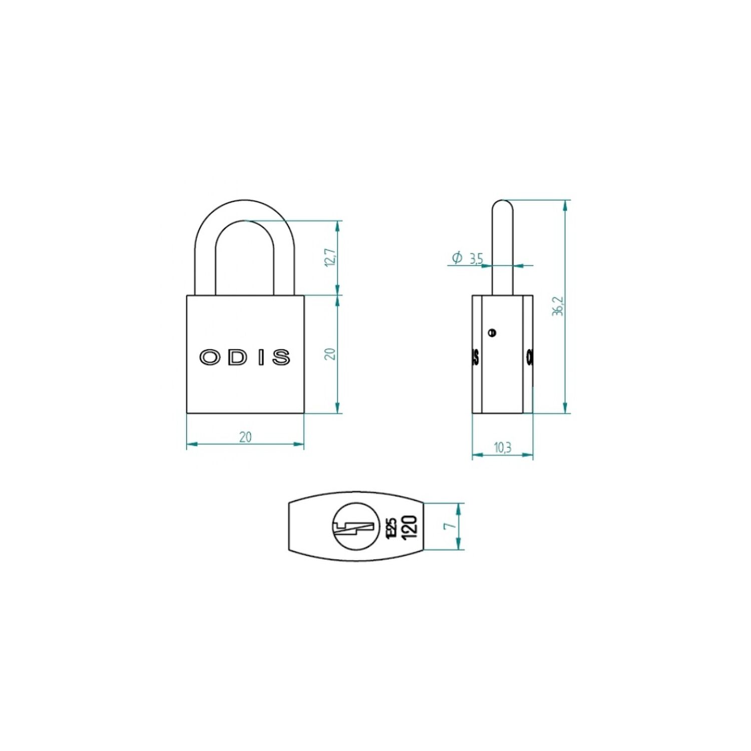 Candado Odis 120 20mm image number 6.0