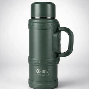 Termo Botella T&eacute;rmica De Acero Inoxidable 2 Litros Con Asa Color Verde.